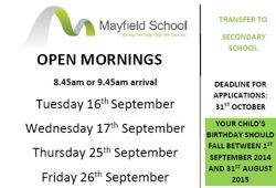 Open Mornings!