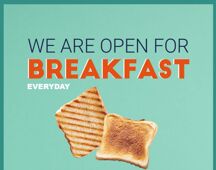 OPEN FOR BREAKFAST