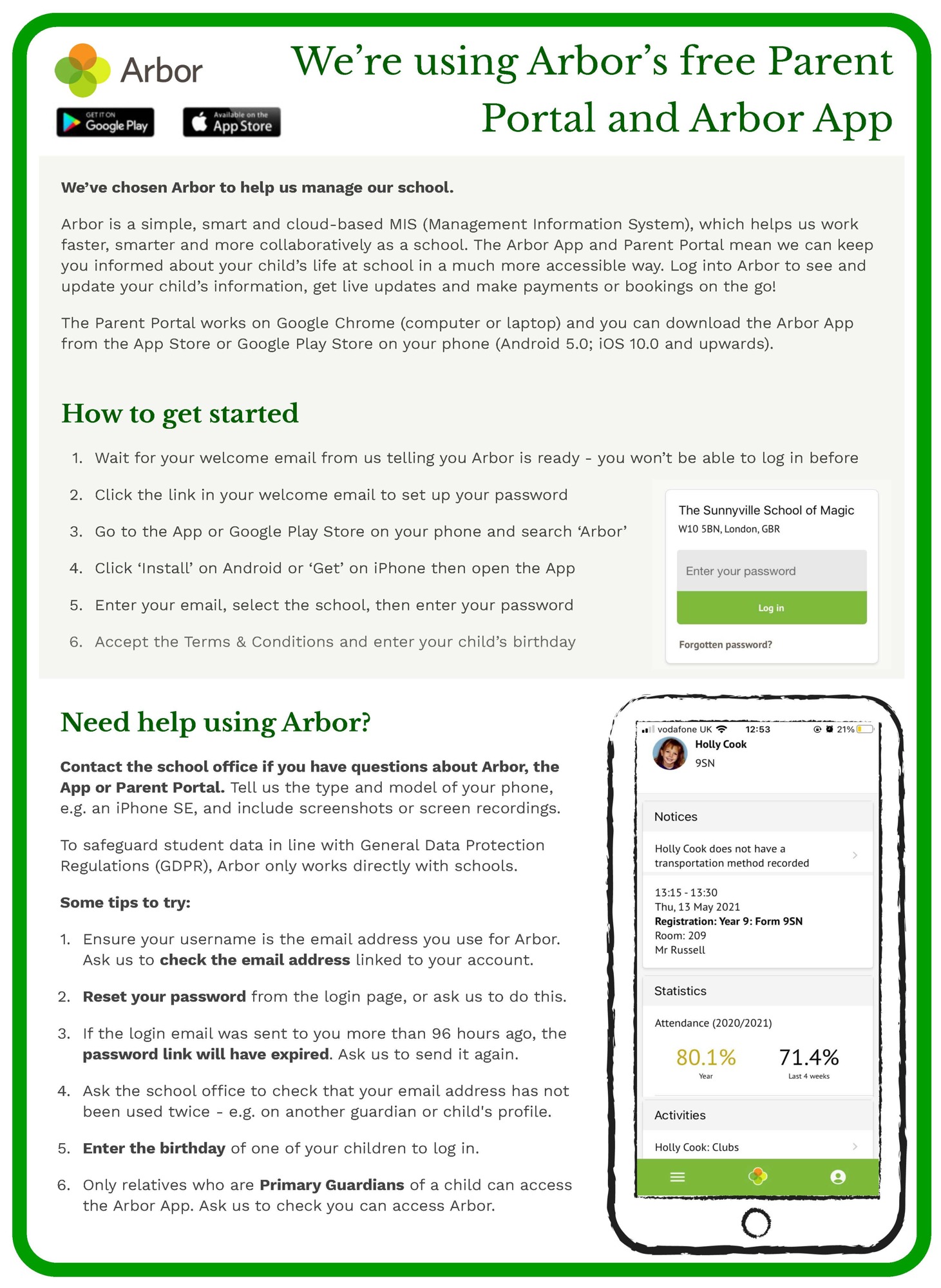 Parent Portal and Arbor App leaflet (1) (002)